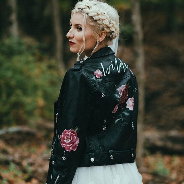 painted leather jacket for wedding