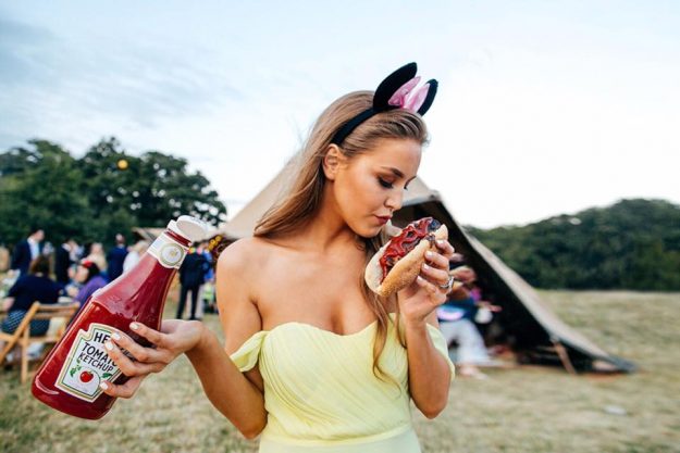 Girl at festival wedding