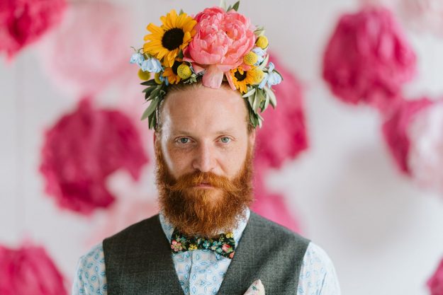 Man in flower crown