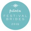 Festival Brides featured badge 2019. Bell tent hire in Hampshire.